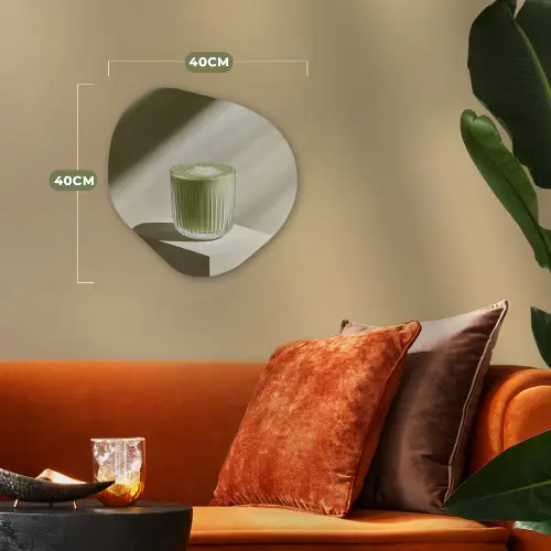 Matcha - Glas - Groen - Minimalistisch Wandcirkel Organisch Forex 3mm klein -sfeer3