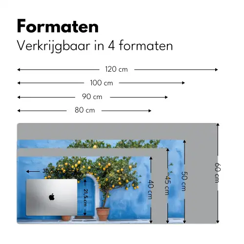 Citroenbomen - Geel - Deur - Potten Muismat XXL klein -sfeer5