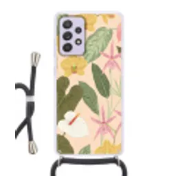 Patroon - Bloemen - Kleurrijk Hoesje Samsung Galaxy A52 5G met koord klein -3d