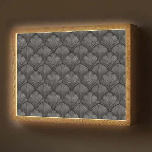 Waaier - Motief - Grijs Light Box met batterij (Wandlamp) middel 907 -z3d_website