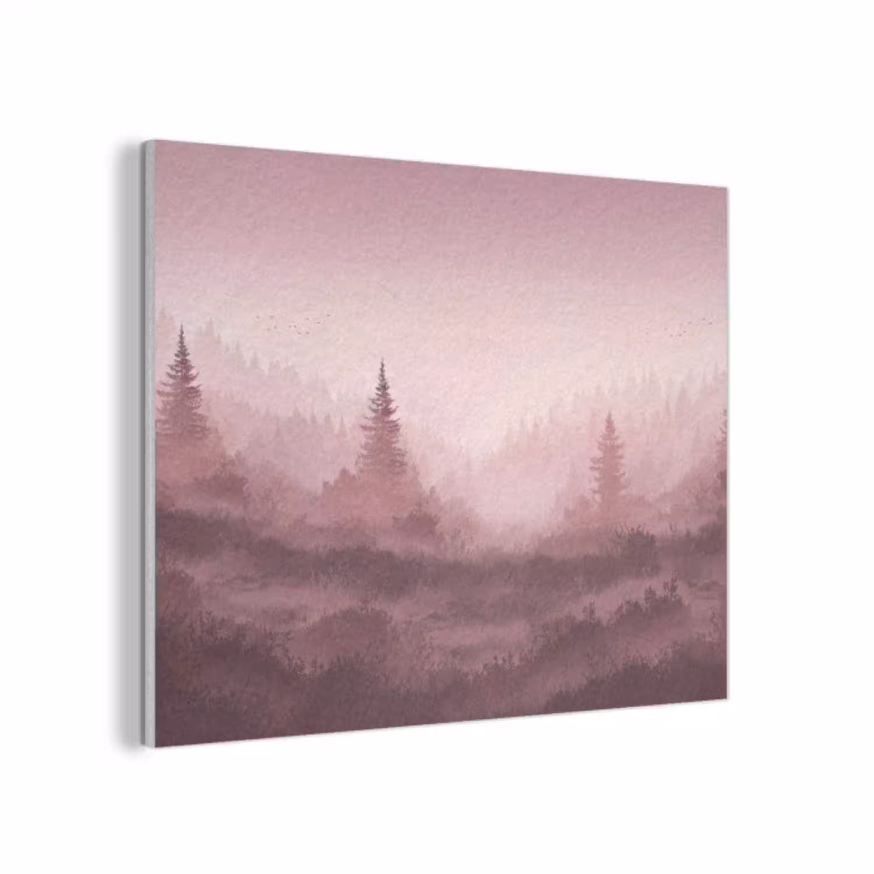Landschap - Mistig - Roze PET vilt klein -3d