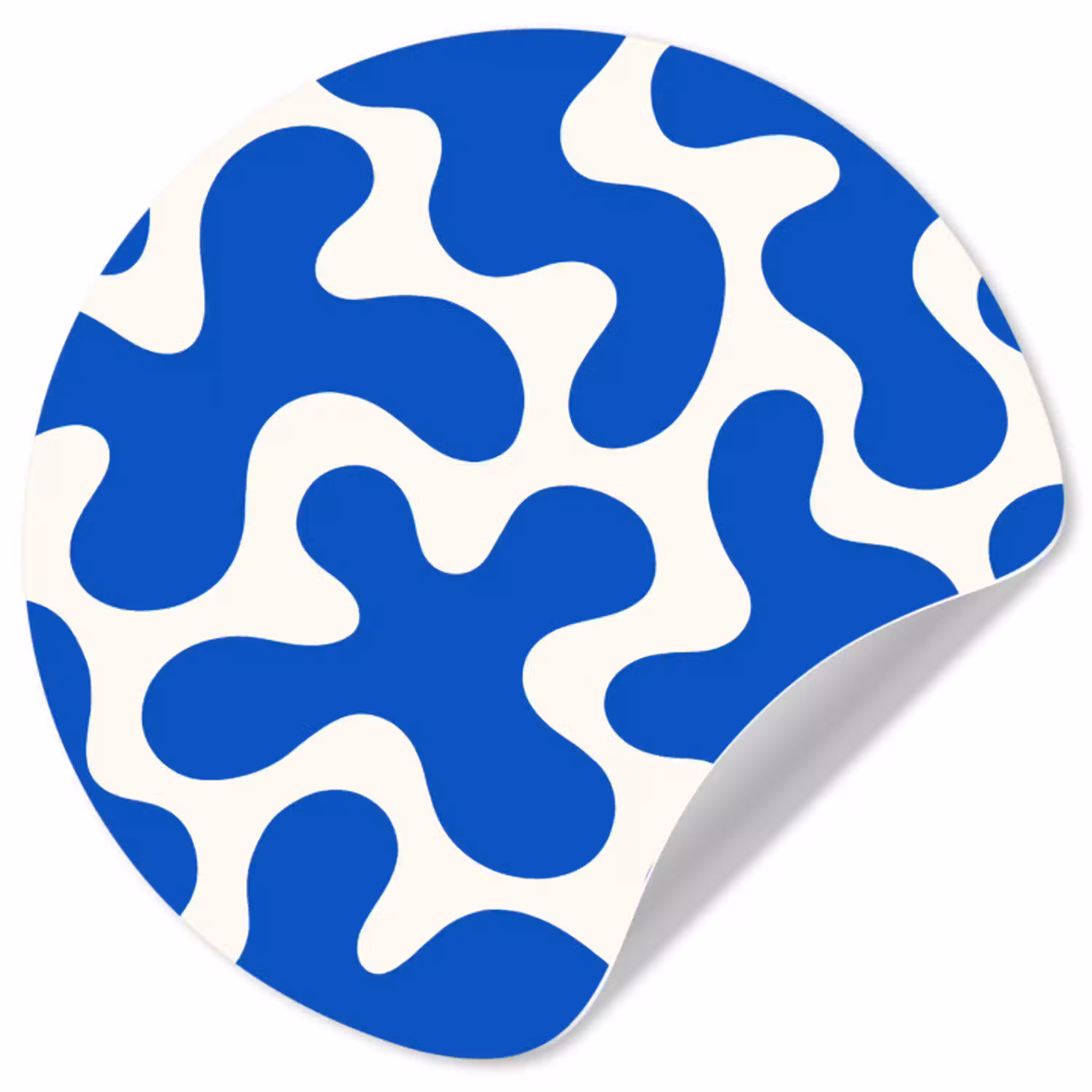Vormen - Abstract - Blauw - Golven Wandcirkel behangsticker klein -3d