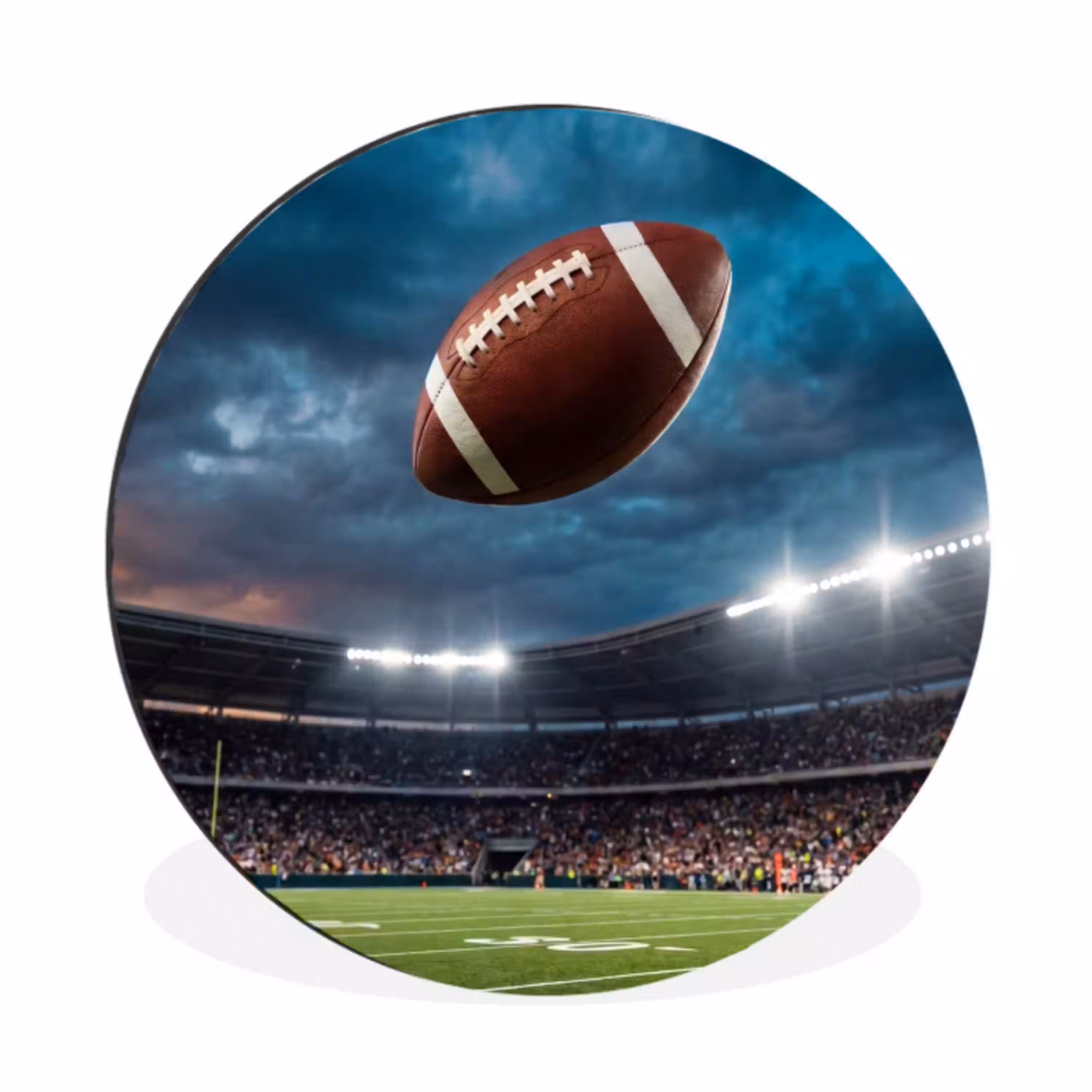 Football - Bal - Stadion - Sport Wandcirkel aluminium klein -3d