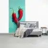 Chilipepers - Geverfd - Rood fotobehang vinyl groot -slaapkamer