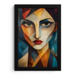 Portret - Abstract - Vormen fotolijst zwart zonder passe partout klein -3d