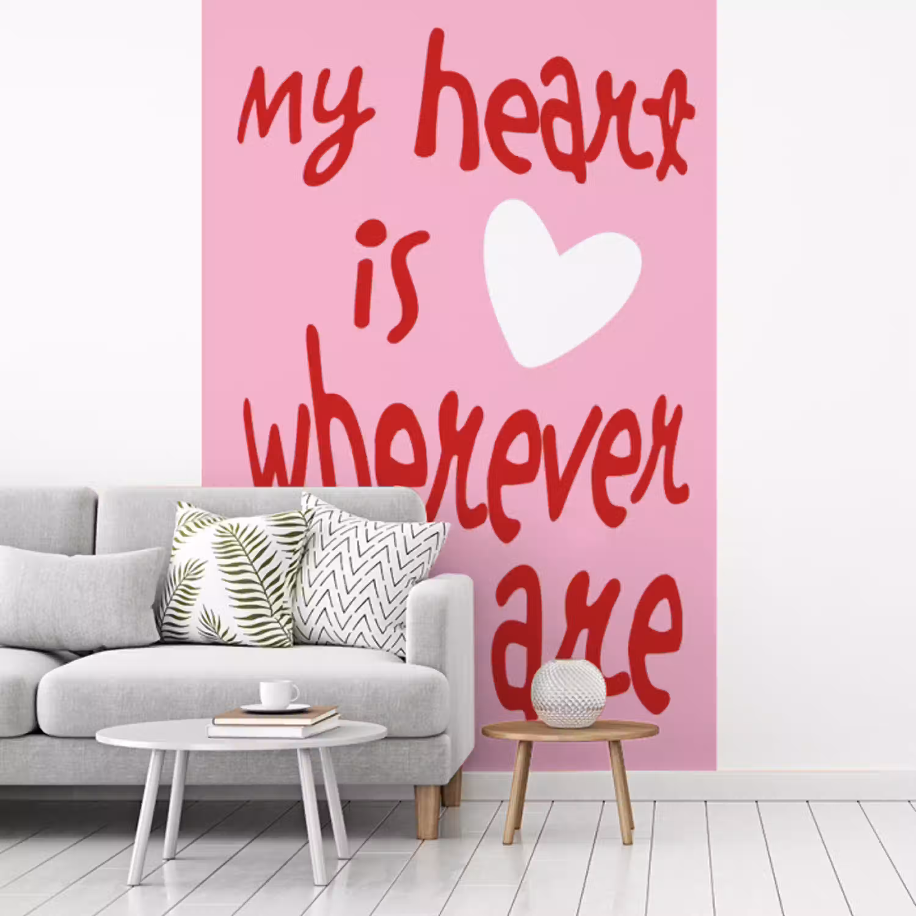 Valentijn - Hart - Liefde - Roze fotobehang vinyl groot -woonkamer