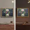 Glasstukjes - Leliebladeren - Vis - Oranje Light Box met batterij (Wandlamp) middel -sfeer3