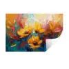 Bloemen - Dahlia - Kunst - Oranje - Watercolor Muursticker klein -3d