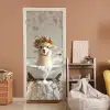 Vintage - Alpaca - Badkuip - Bloemen - Dieren deurposter klein -sfeer1