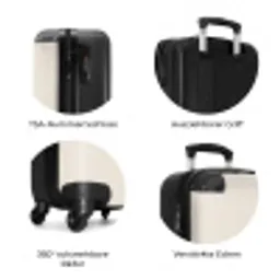 Kers op beige achtergrond NBS - Handbagage koffer - Unisex middel zzzzzzzbolletjes_DE