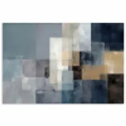 Rechthoeken - Abstract - Blauw poster papier klein -3d