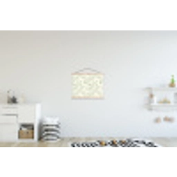 Klassiek - Vogels - Groen textielposter latten blank klein 122 -kinderkamer