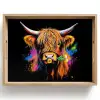 Schotse Hooglander - Graffiti - Kleurrijk - Bloem - Dieren Dienblad Rechthoek middel -z3d_shopping