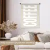 Wit - Koffie - Vintage - Decoratie Wandkleed katoen klein -sfeer1