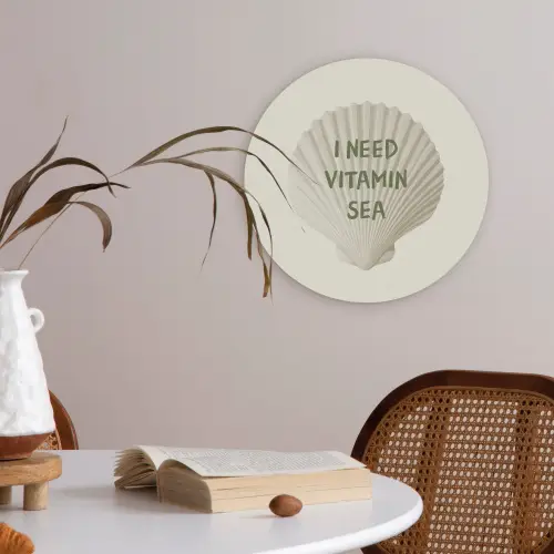 Schelp - Quote - Groen Akoestische PET Vilt - Rond klein -sfeer3