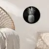 Ananas - Gedetailleerd - Bladeren Wandcirkel kunststof plaat 5mm dik klein -sfeer5