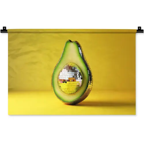 Avocado - Discobal - Geel - Glitter Wandkleed katoen klein -zz3d