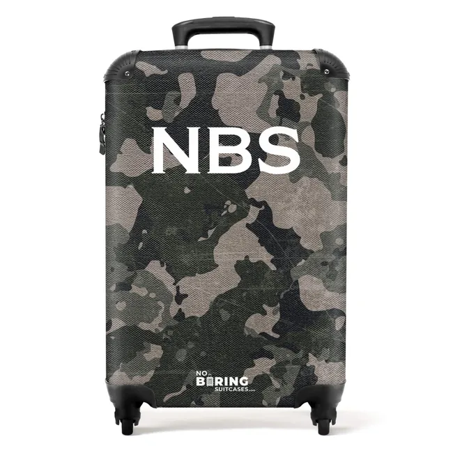 Suitcase - Green camouflage pattern with sand colour