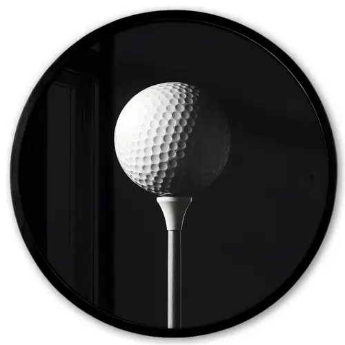 Golfbal - Minimalistisch - Wit Fotolijst rond zonder passe partout klein -3d