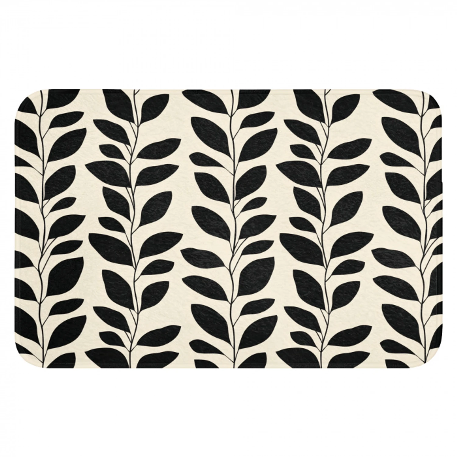 Botanisch - Dessin - Zwart - Beige Badmat klein 997 -3d