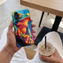 Kikker - Felgekleurd - Tak - Regenboog Toughcase MagSafe Apple iPhone 17 klein -Sfeer1M