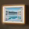 Landschap - Winter - Meer - Bergen - Uitzicht - Doorkijk - Licht Light Box met batterij (Wandlamp) middel -z3d_website