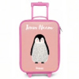 Pinguïn - Stippen - Roze - Minimalistisch Kinderkoffer - Roze klein -3d