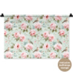 Rozen - Vogels - Pastel - Kleurrijk Wandkleed katoen klein 269 -t3d_DE