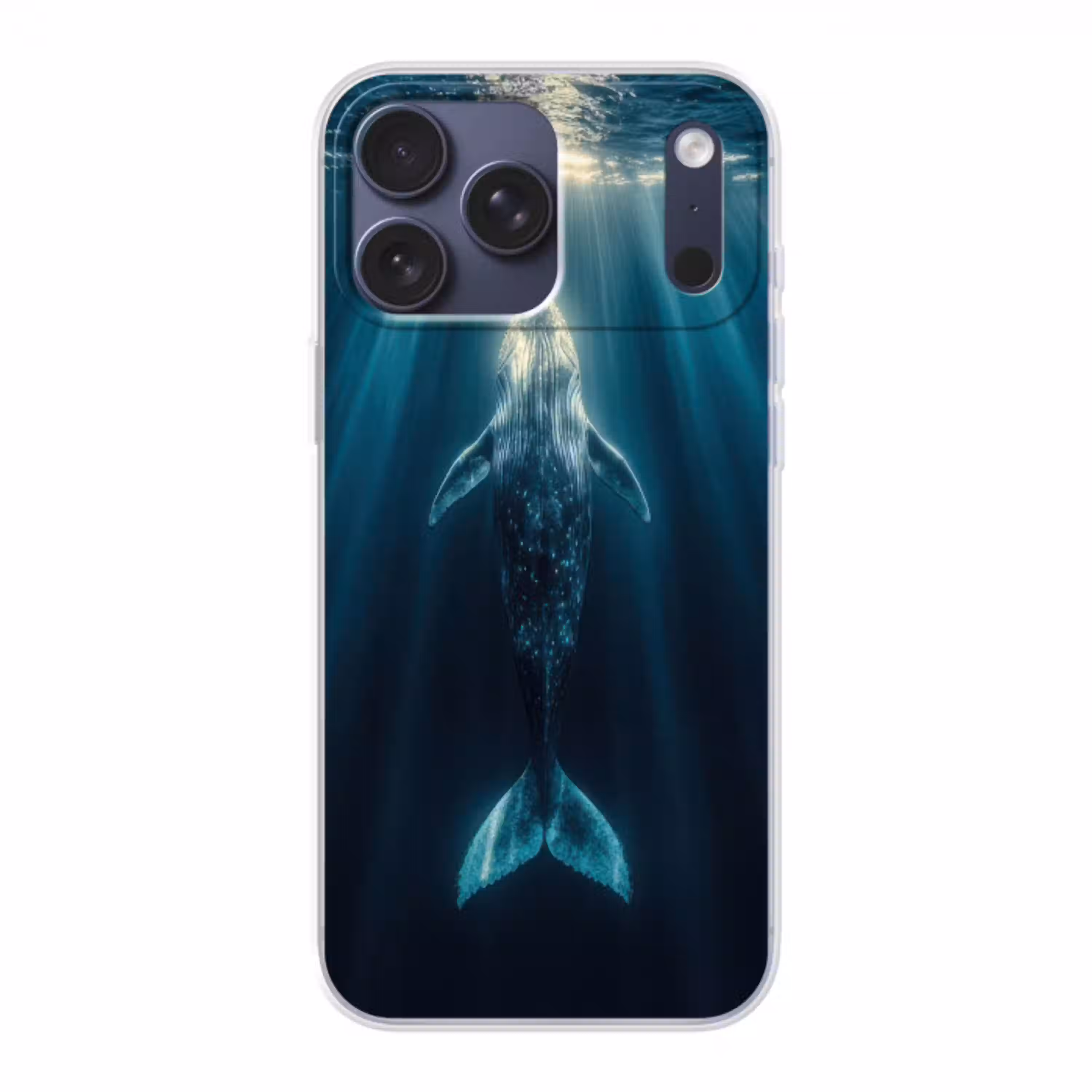 Walvis - Water - Zonnestralen - Blauw Telefoonhoesje iPhone 17 Pro Max klein -3d