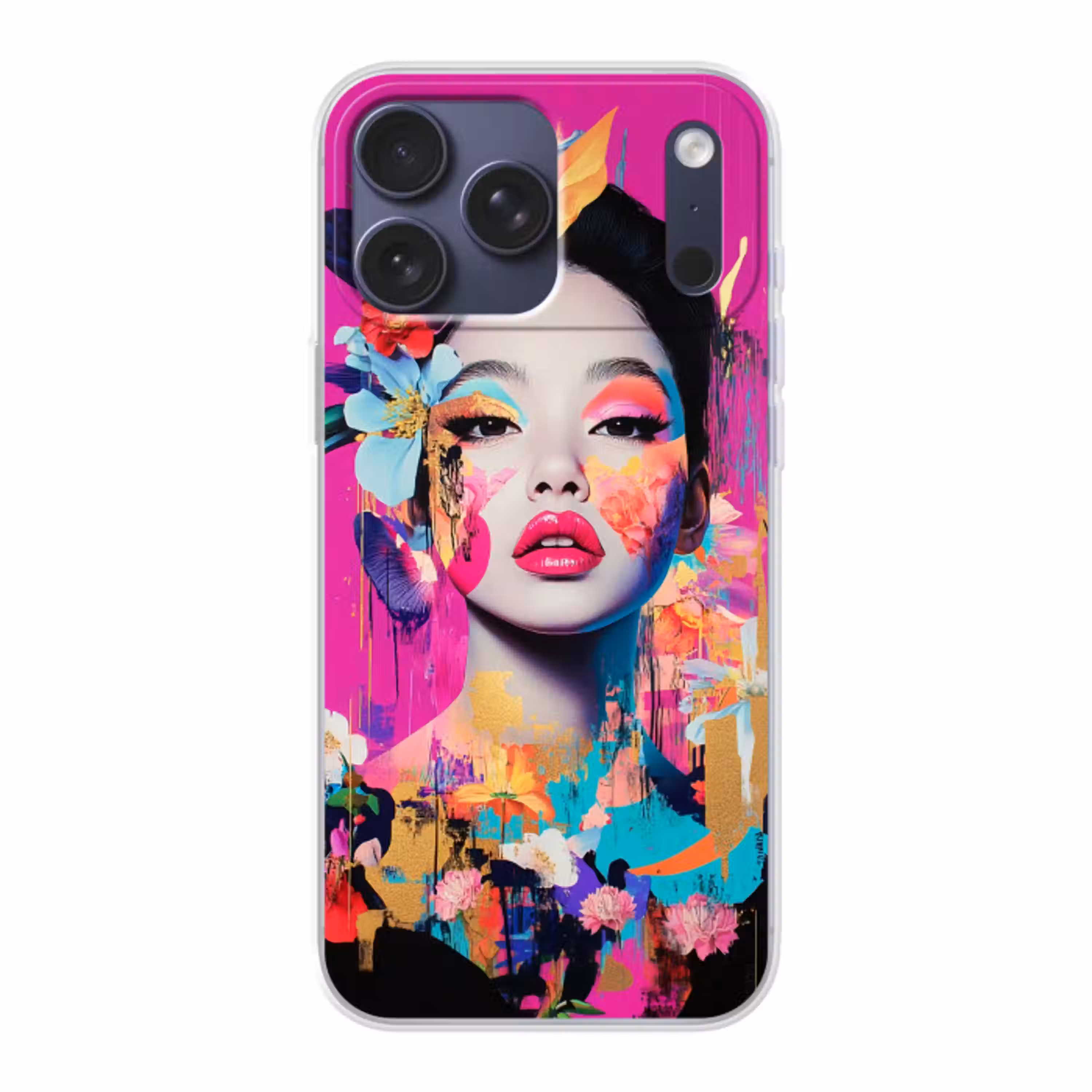 Vrouw - Portret - Abstract - Paars Telefoonhoesje iPhone 17 Pro Max klein -3d