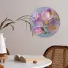 Bloemen - Paars - Overloop - Meeldraden Akoestische PET Vilt - Rond klein -sfeer3
