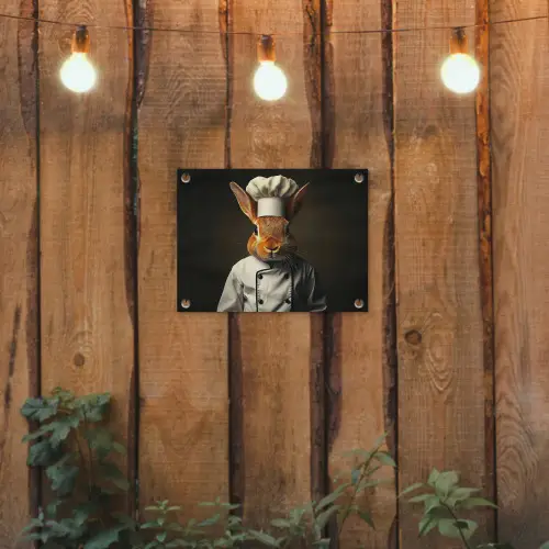Konijn - Kok - Dier tuinposter los doek klein -sfeer1