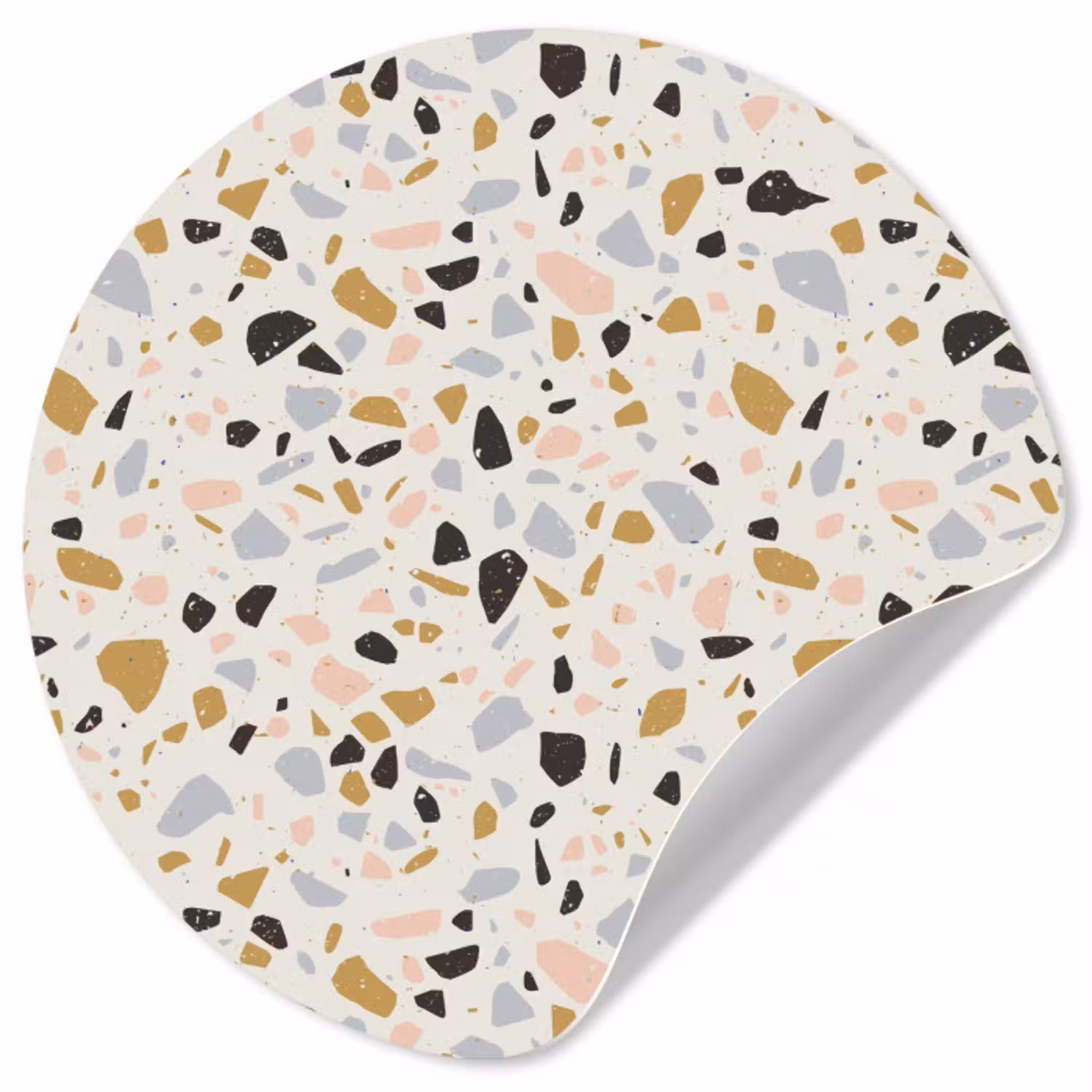 Terrazzo -  Patroon - Neutraal - Zacht - Multi Wandcirkel behangsticker klein 186 -3d