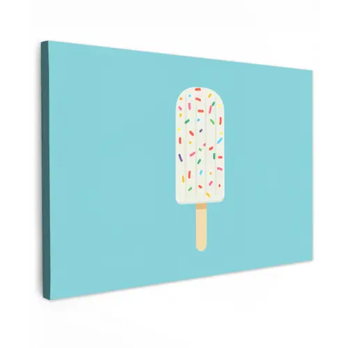 Ijsje - Stokje - Sprinkles - Lichtblauw canvas 2cm klein -z3d