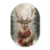 Winter - Bos - Rendier - Donker Wandcirkel Ovaal Forex klein -3d