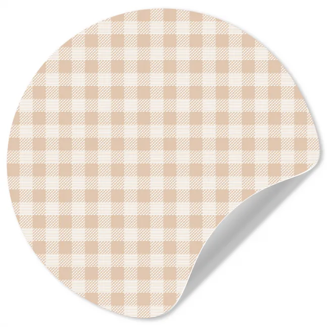 Plaid - Patroon - Vierkant - Beige Wandcirkel behangsticker klein 186 -3d