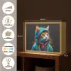 Graffiti - Kat - Zwart - Jas - Street art Light Box met batterij (Wandlamp) middel -USP_websiteoverzichtNL