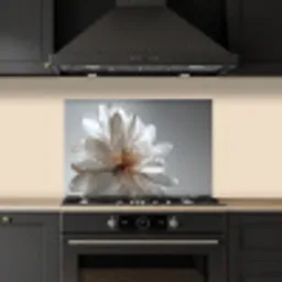 Bloem - Wit - Neutraal keuken achterwand spatscherm klein -sfeer1