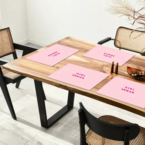 Girl power - Roze - Hartje Placemat vinyl groot -zzsfeer4_Kitchenyeah-website