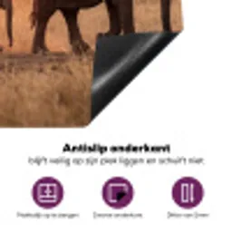 Olifanten - Savanne - Zonsondergang - Afrika - Warm Inductie beschermer vinyl 3mm middel -zzzzzzz-cc-onderkant