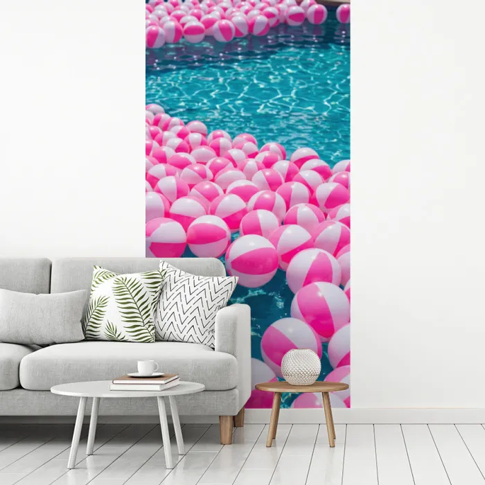 Strandballen - Roze - Water fotobehang vinyl groot -woonkamer