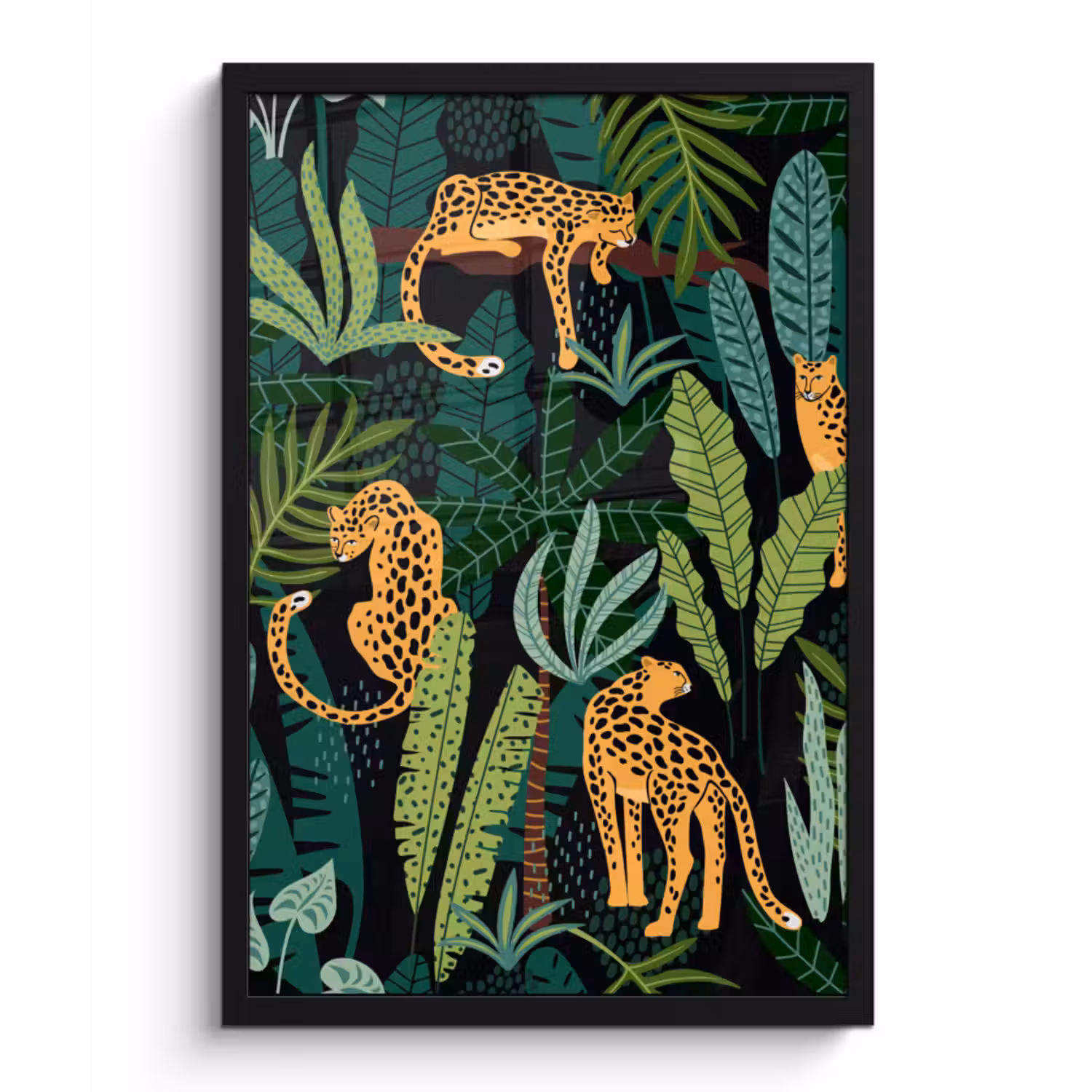 Poster met lijst - Jungle - Panter - Patronen - Jongens - Meiden - Planten
