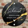 Goud zwart marmer - Sierlijk Naambord Rond klein -sfeer2