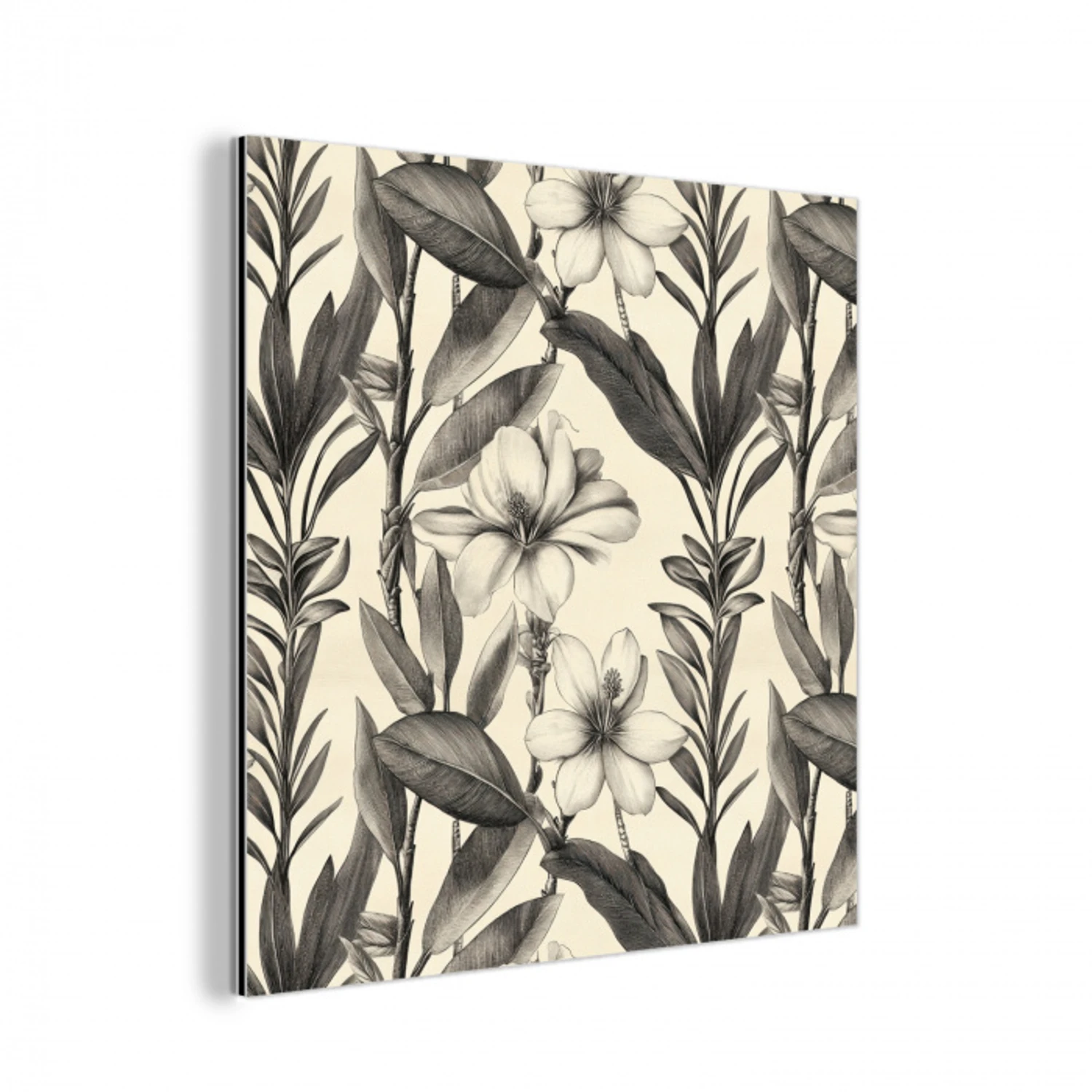 Klassiek - Botanisch - Zwart - Beige aluminium wit klein 46 -3d