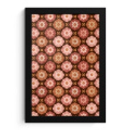 Geometrisch - Bloemen - Kleurrijk fotolijst zwart zonder passe partout klein 224 -3d