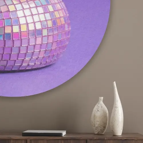Disco - Eend - Paars Akoestische PET Vilt - Rond klein -sfeer5_closeup