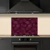 Bloemen - Patroon - Bordeauxrood keuken achterwand spatscherm klein 900 -sfeer1