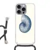Blauw - Schelp - Spiraal Hoesje iPhone 16 Pro Max met koord klein -3d