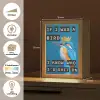 Vogel - Decoratie - Ijsvogel - Blauw Light Box met kabel (Wandlamp) klein -USP_websiteoverzichtNL
