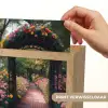 Doorkijk - Bloemen - Pad - Natuur - Kleurrijk Light Box met kabel (Wandlamp) klein -USP_websiteprintNL
